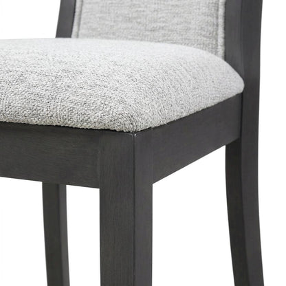 Rubberwood Upholstered Dining Chair with Solid Wood Legs, Transitional