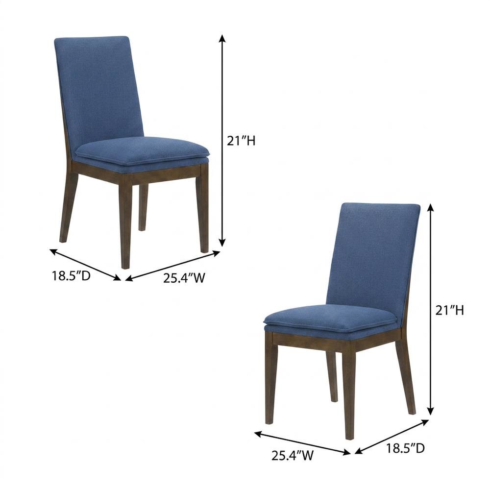 Upholstered Dining Chair with Cushion, Walnut-Leg Wood Kitchen Chairs, Brown