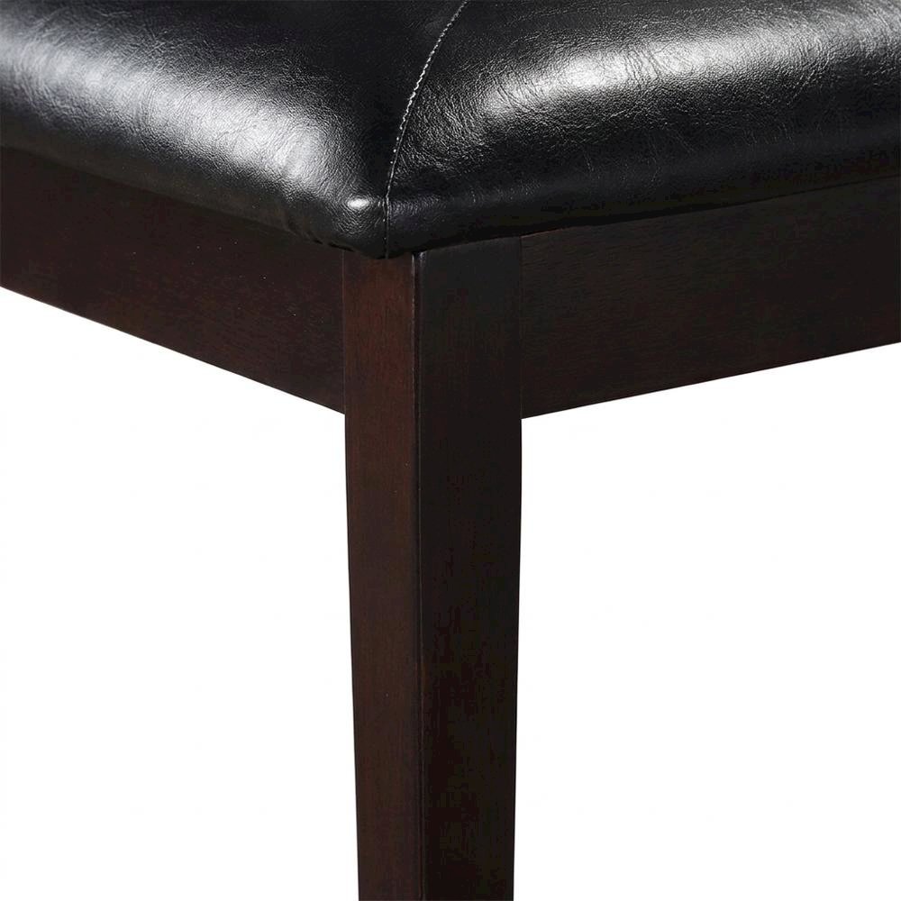 Solid Wood Upholstered Dining Chairs, Ebony, Set of 6