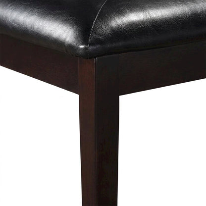 Solid Wood Upholstered Dining Chairs, Ebony, Set of 6