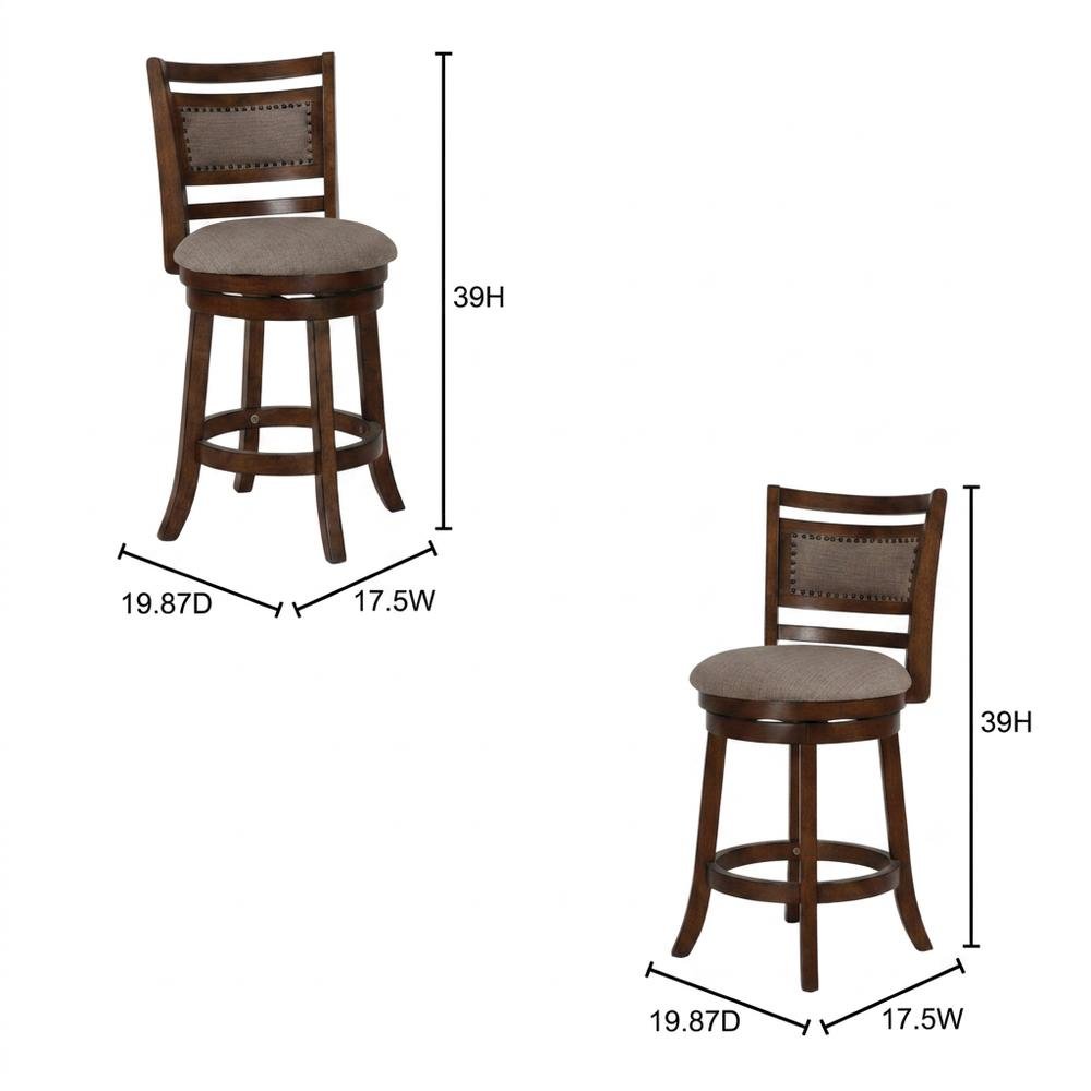 Swivel Counter Height Barstools with Upholstered Seat, Set of 2