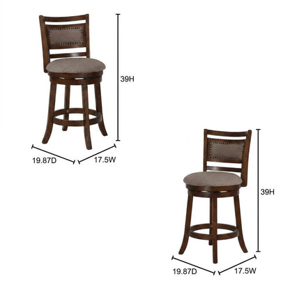 Swivel Counter Height Barstools with Upholstered Seat, Set of 2