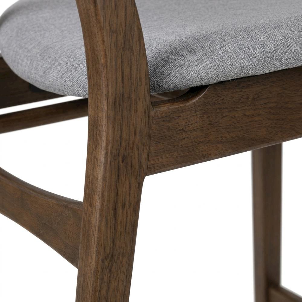 Solid Wood Counter Height Bar Stools, Fabric-Upholstered Kitchen Chairs,Set of 4