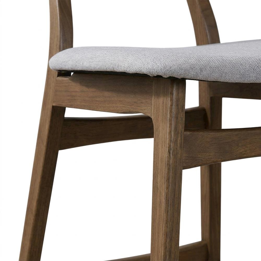 Solid Wood Counter Height Bar Stools with Back for Kitchen, Dark Gray, Set of 6