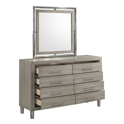 New Classic Furniture Lennox 5Pc Wood King Bedroom Set w 2-Nightstand in Gray