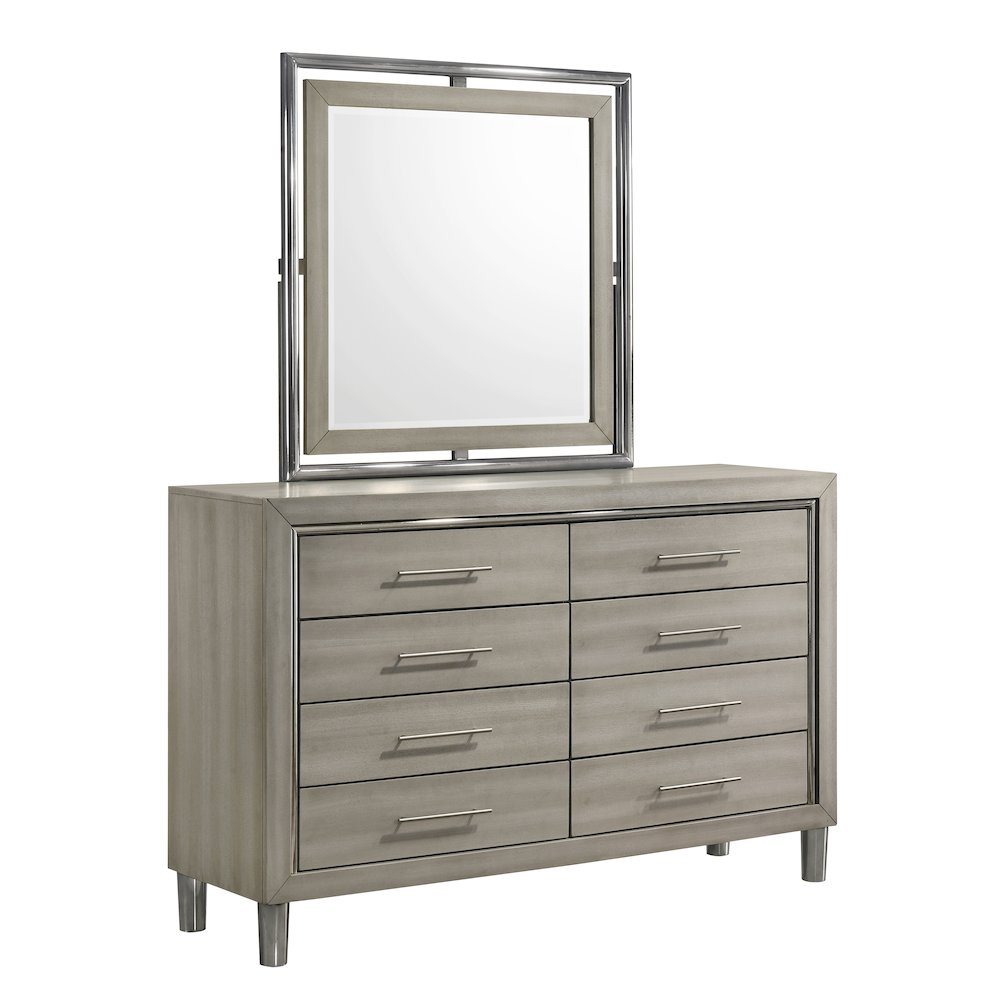 New Classic Furniture Lennox 5Pc Wood King Bedroom Set w 2-Nightstand in Gray
