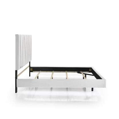Europa Wood California King Bed with 2 Ns and Panels, White