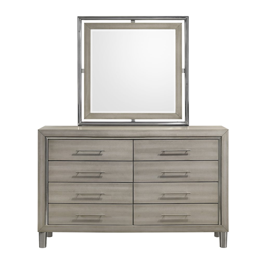 New Classic Furniture Lennox 5Pc Wood King Bedroom Set w 2-Nightstand in Gray
