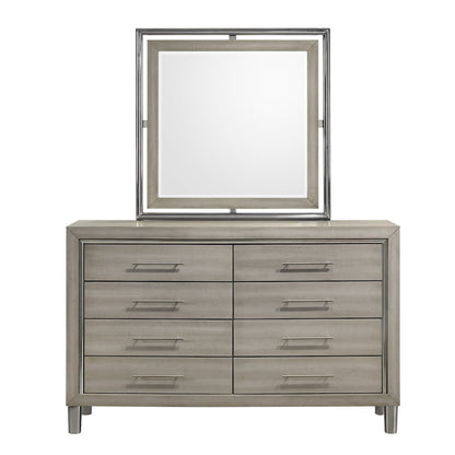 New Classic Furniture Lennox 5Pc Wood King Bedroom Set w 2-Nightstand in Gray