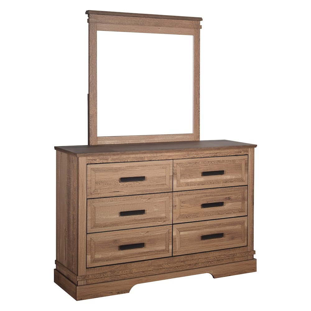 Coventry Hall 5Pc Wood King Bedroom Set, 2 Nightstands in Pecan