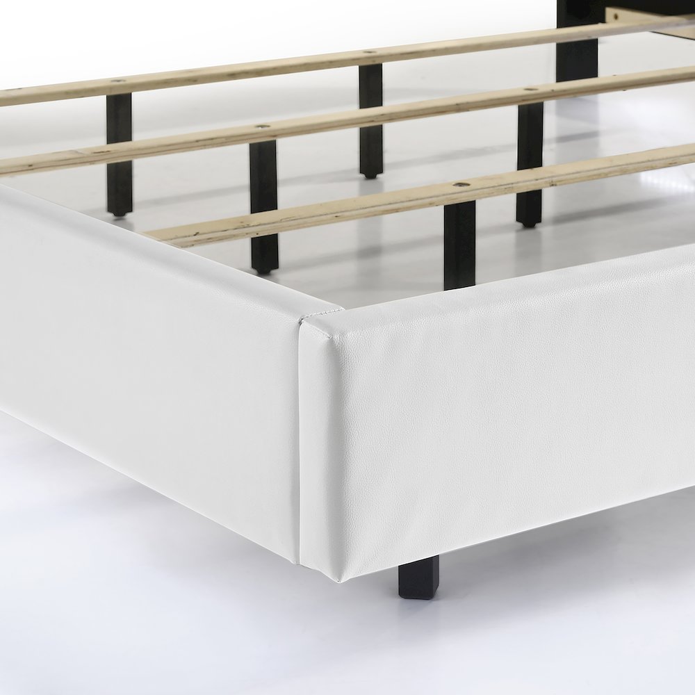 Europa Wood California King Bed with 2 Ns and Panels, White