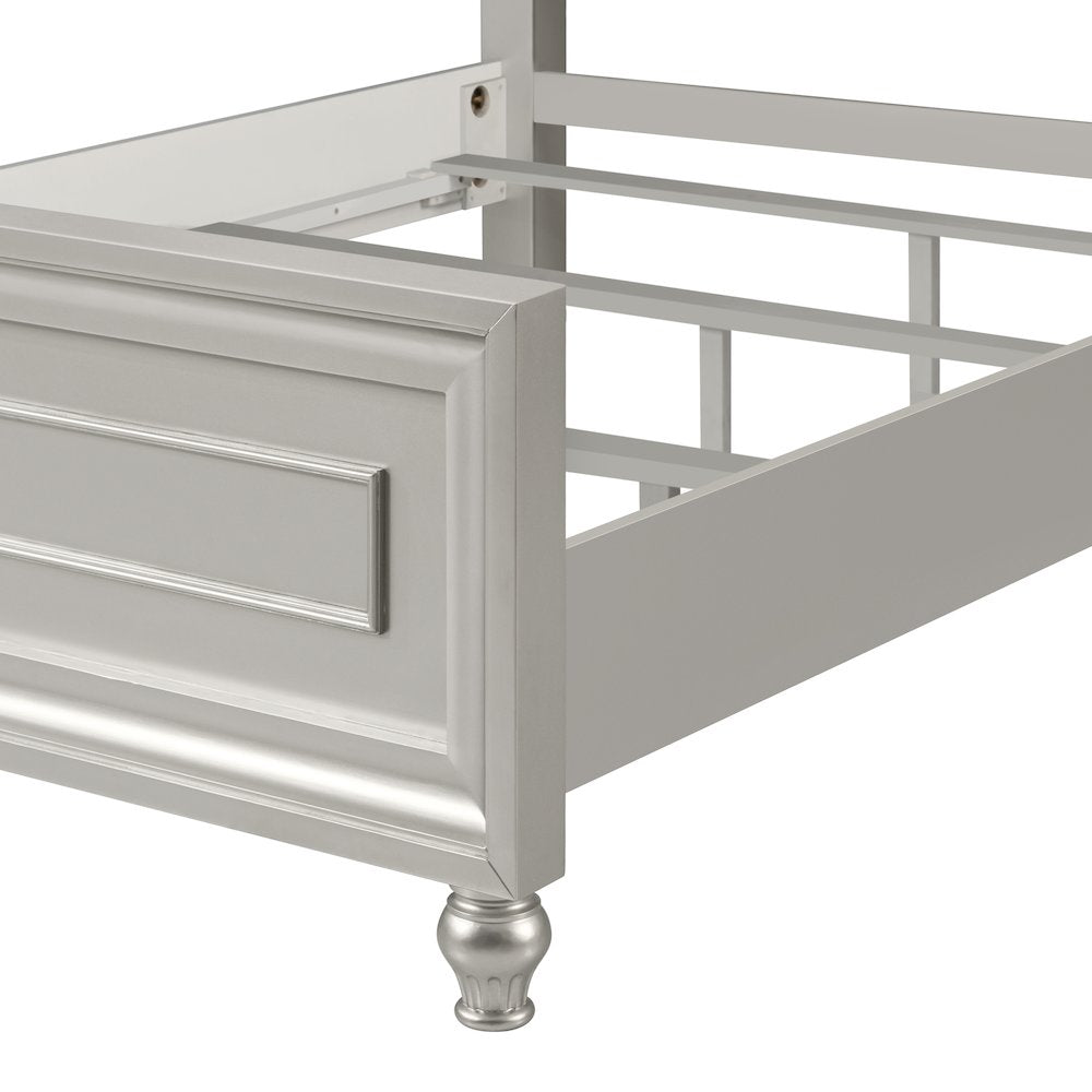 Reflections 5-Pc Wood Queen Bedroom Set (B/Dr/Mr/2Ns), Silver