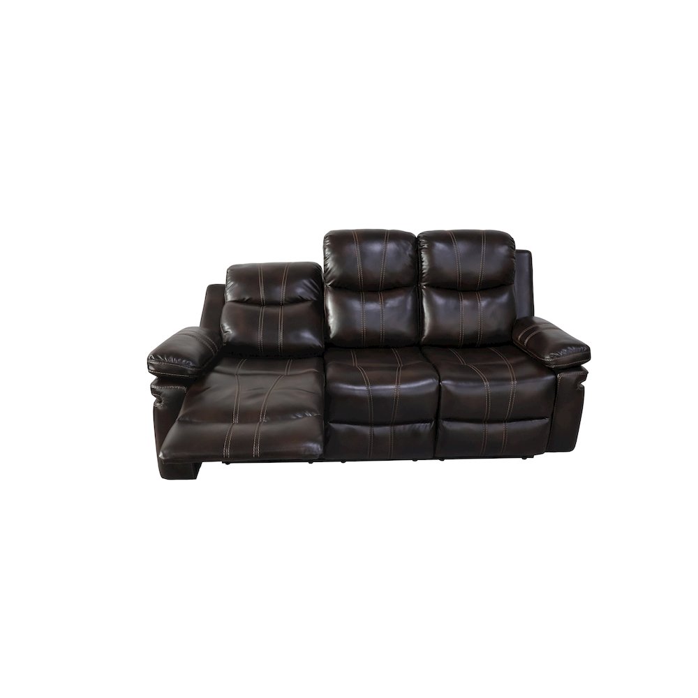 Kellen 2-Piece Faux Leather Manual Living Room Set, Brown