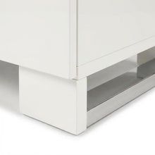 White Solid Wood Nightstand with 2 Drawers for Bedroom Decor