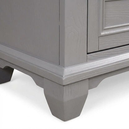 Wood Gray Nightstand with Single Drawer and Modern Design