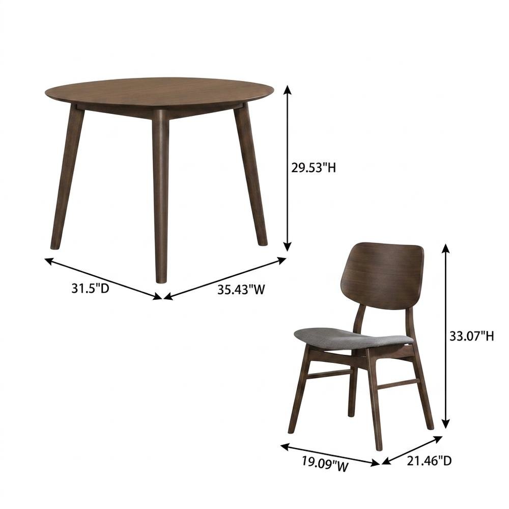 Dark Gray & Walnut 3-Piece Corner Table Set with Modern Design