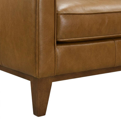 Top Grain Leather Sofa and Loveseat Set for Living Room, Brown