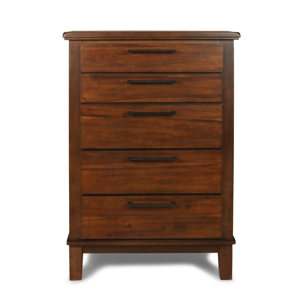 Cagney 4-Piece Queen Wood Bedroom Set with Chest in Chestnut