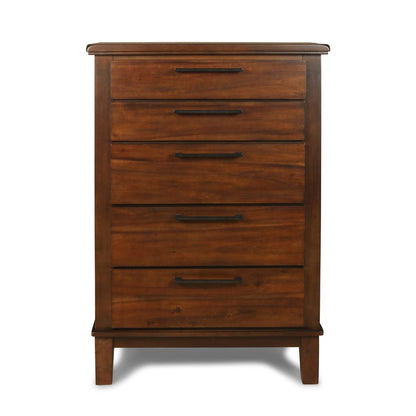 Cagney 4-Piece Queen Wood Bedroom Set with Chest in Chestnut
