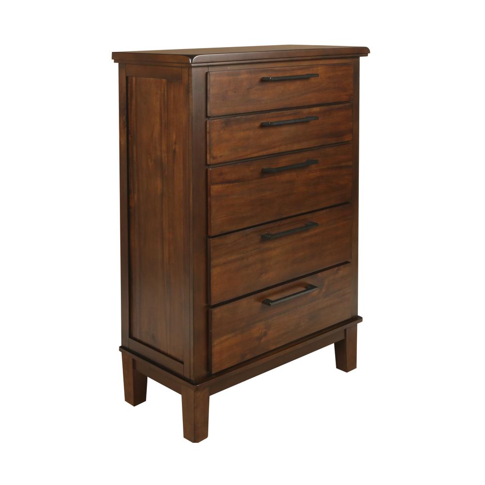 Cagney 4-Piece Queen Wood Bedroom Set with Chest in Chestnut