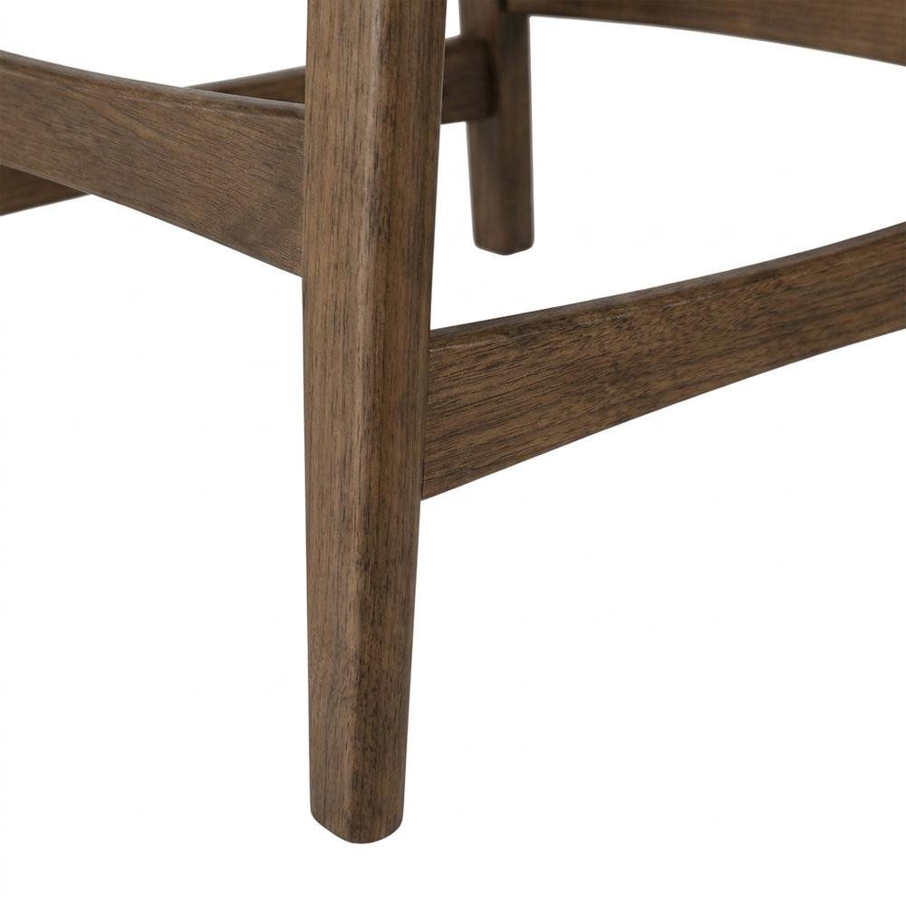 Solid Wood Counter Stools with Upholstered Seat, Dark Gray, Set of 2