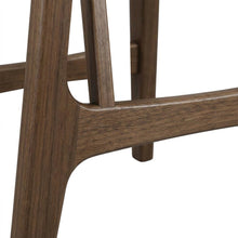 Wood Upholstered Counter Height Bar Stools for Kitchen Island, Walnut, Set of 2