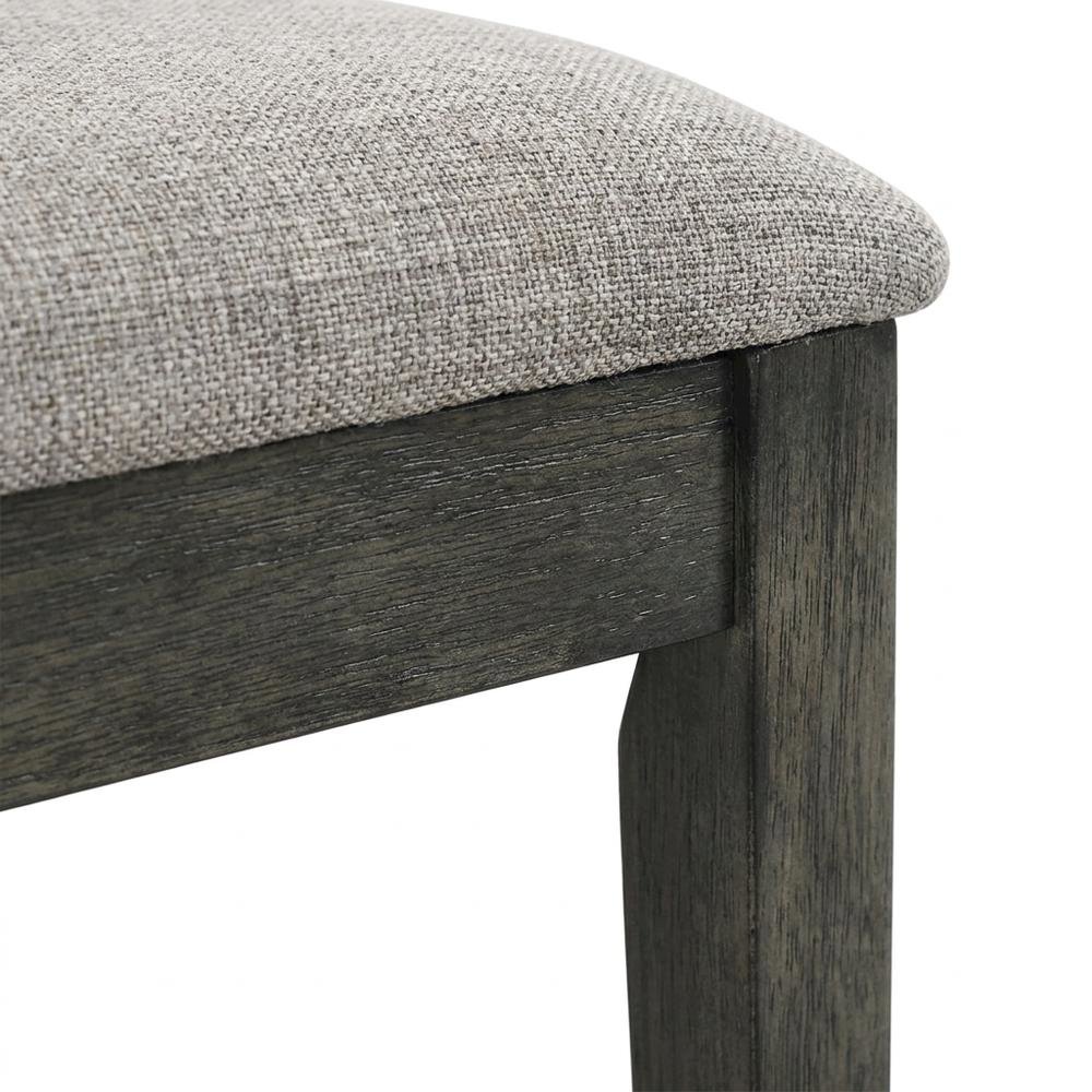 Solid Wood and Fabric-Upholstered Rustic Side Chair, Rustic Brown, Set of 2