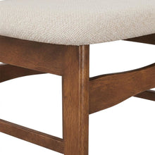 Mid-Century Modern Wood Dining Chair with Cushioned Seat, Beige, Set of 2