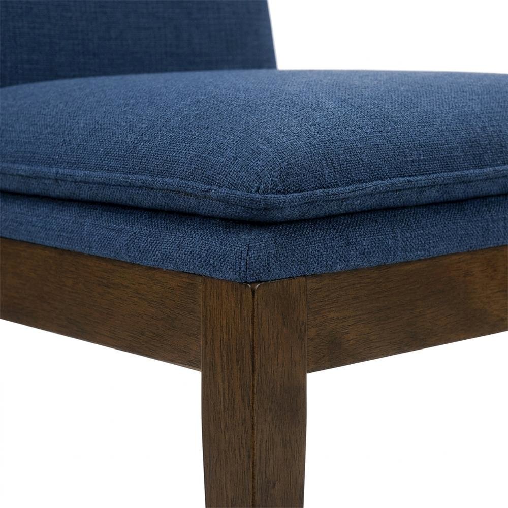 Upholstered Dining Chair with Cushion, Walnut-Leg Wood Kitchen Chairs, Brown