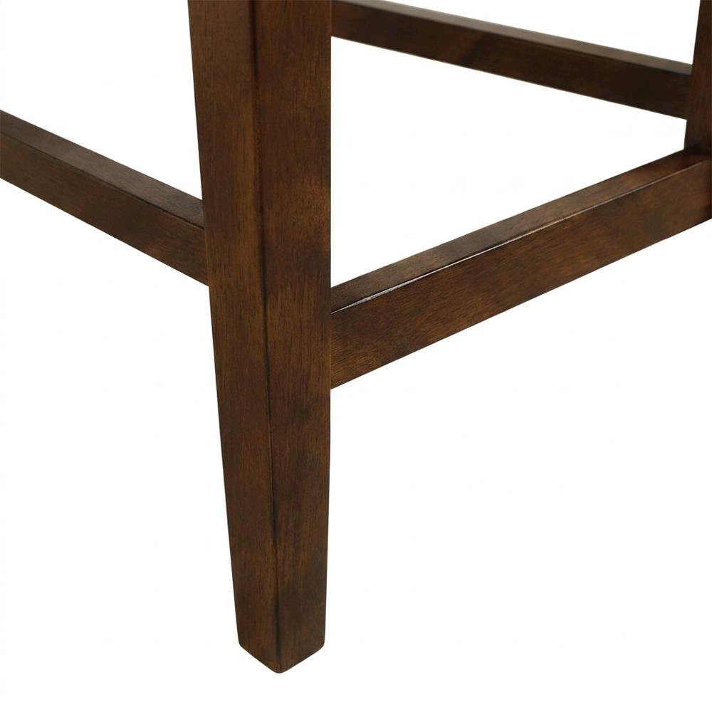 Solid Wood Upholstered Counter Height Dining Chairs, Brown, Set of 6