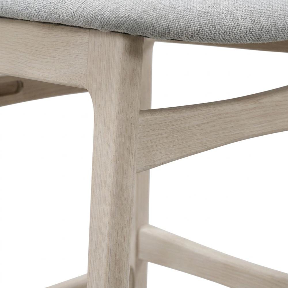 Upholstered Solid Wood Counter Height Stools with Back, Gray, Set of 4