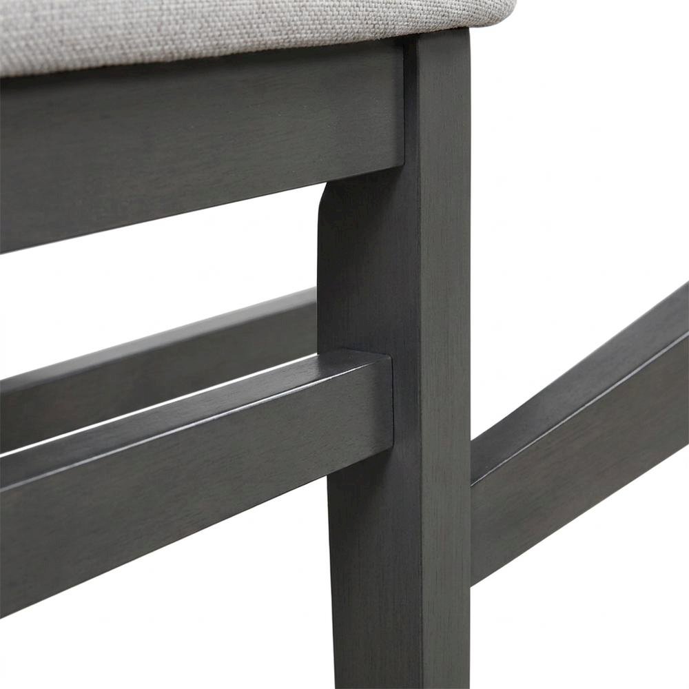 Solid Wood Counter Height Bar Stools with Polyester Upholstered Seats, Set of 6