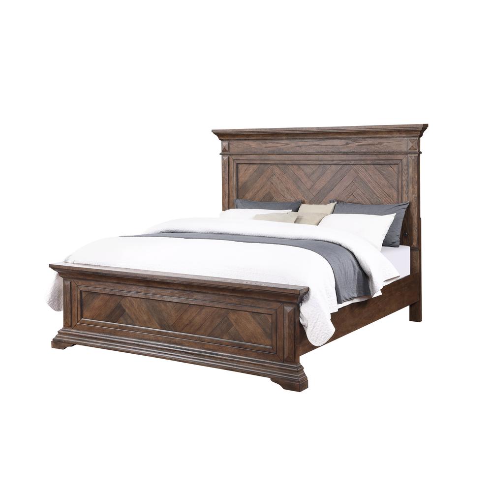 Furniture Mar Vista 5/0 Solid Wood Queen Bed in Brushed Walnut