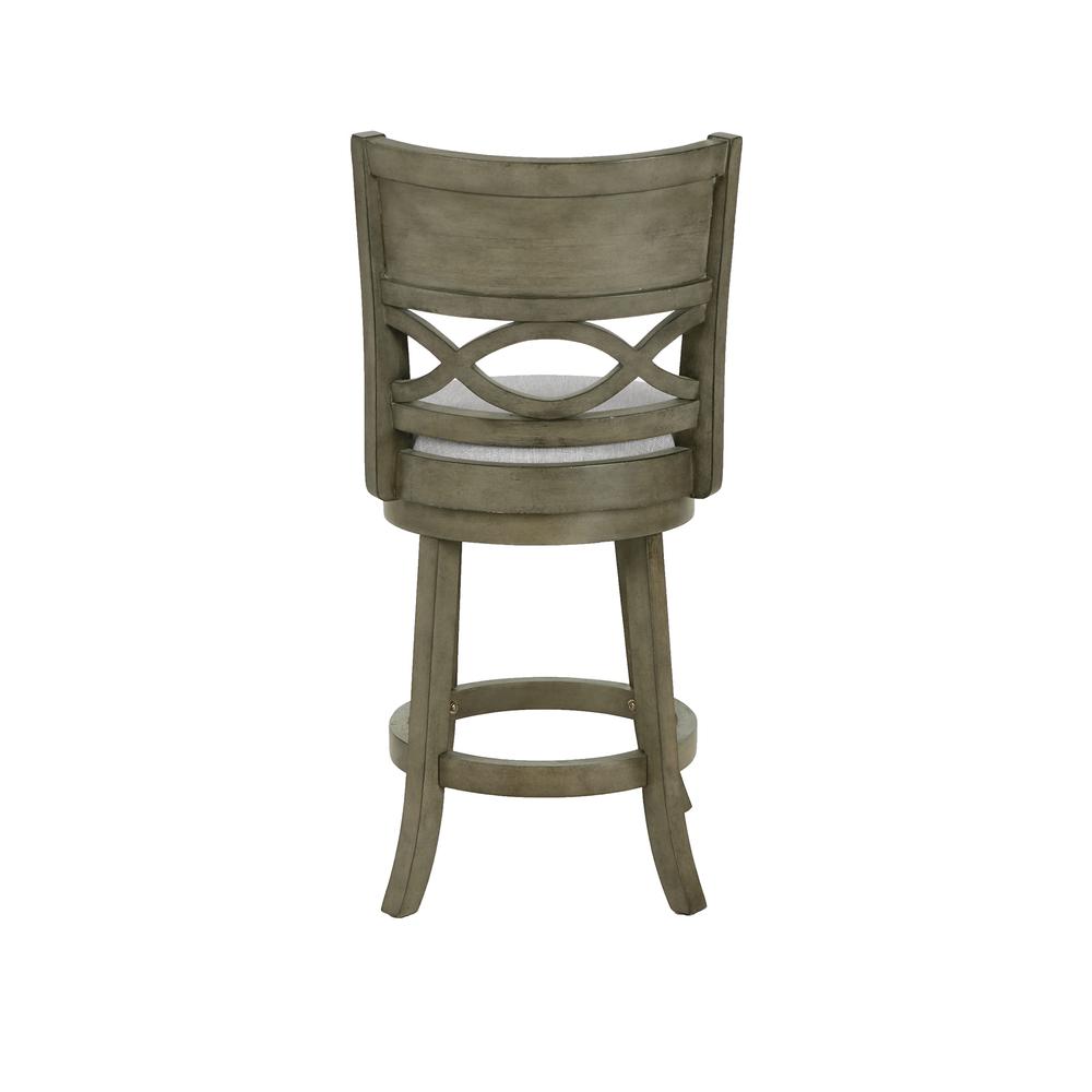 New Classic Manchester Gray Wood Swivel Counter Stool w/ Fabric Seat (Set of 2)
