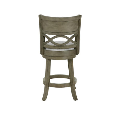New Classic Manchester Gray Wood Swivel Counter Stool w/ Fabric Seat (Set of 2)