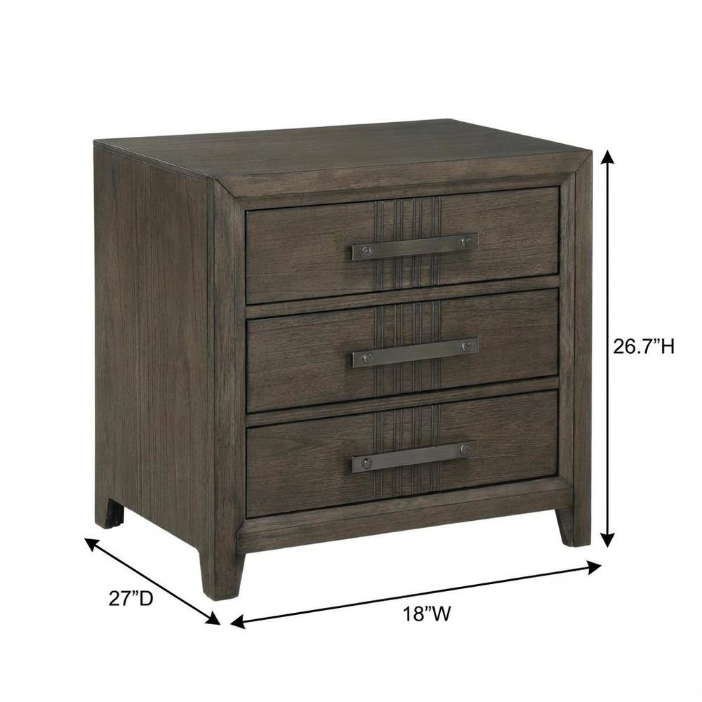 Walnut Nightstand with Distressed Finish and Ball Ing Drawer Glides