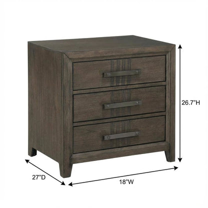 Walnut Nightstand with Distressed Finish and Ball Ing Drawer Glides