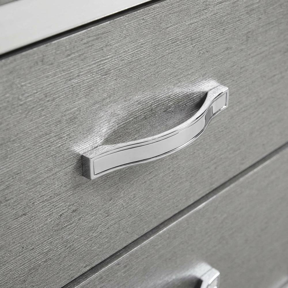 Gray Bedroom Nightstand with Full Extension Drawer Glides and Modern Design