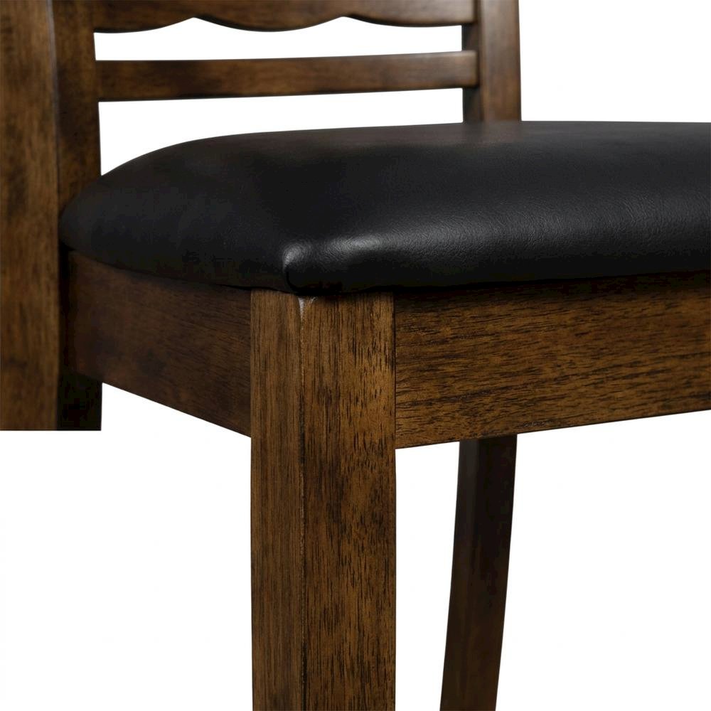 Solid Wood Drop Leaf Dining Table with 2 Chairs in Warm Brown