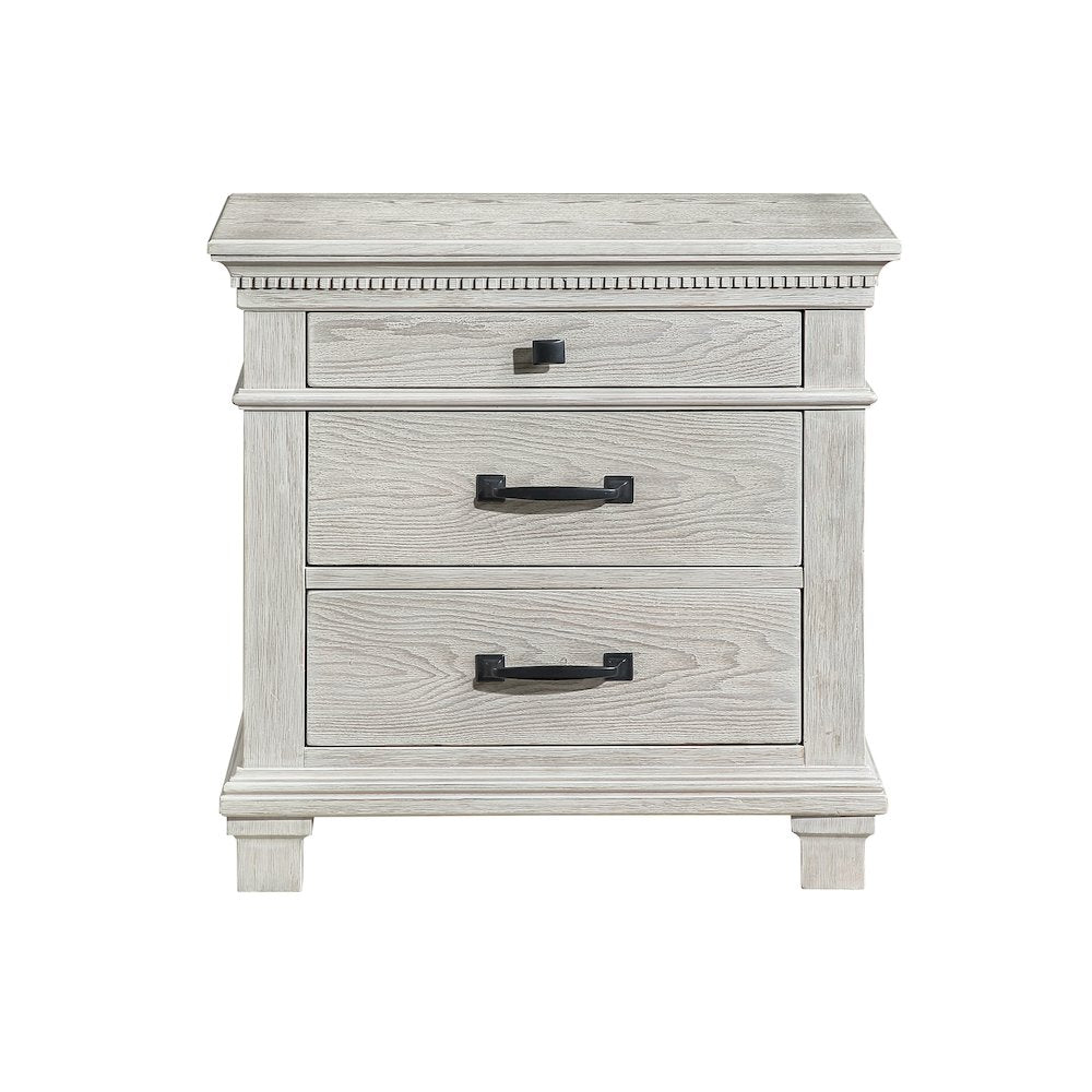 Silver Sands 5Pc Wood Cal King Bedroom Set w 2 Ns in Gray