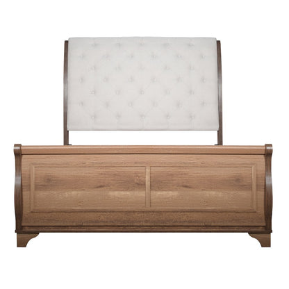Coventry Hall 5Pc Wood King Bedroom Set, 2 Nightstands in Pecan