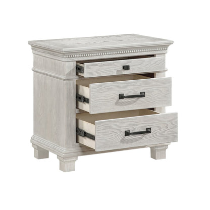 Silver Sands 5Pc Wood Cal King Bedroom Set w 2 Ns in Gray
