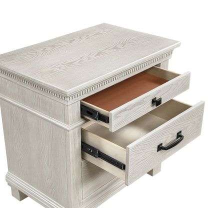 Silver Sands 5Pc Wood Cal King Bedroom Set w 2 Ns in Gray
