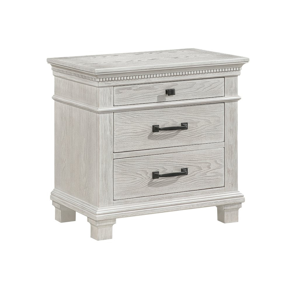 Silver Sands 5Pc Wood Cal King Bedroom Set w 2 Ns in Gray