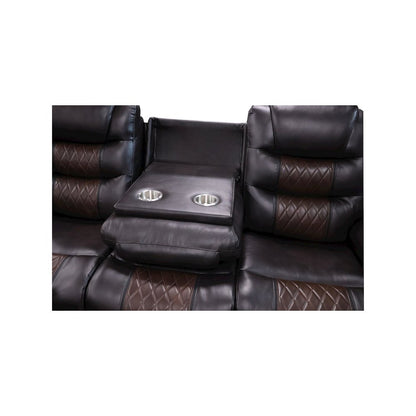 Nikko 2-Piece Faux Leather Manual Living Room Set, Brown