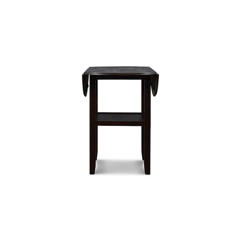 Dark Brown 3 Piece Drop Leaf Table and 2 Chairs, Small Round Dining Table Set