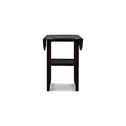 Dark Brown 3 Piece Drop Leaf Table and 2 Chairs, Small Round Dining Table Set