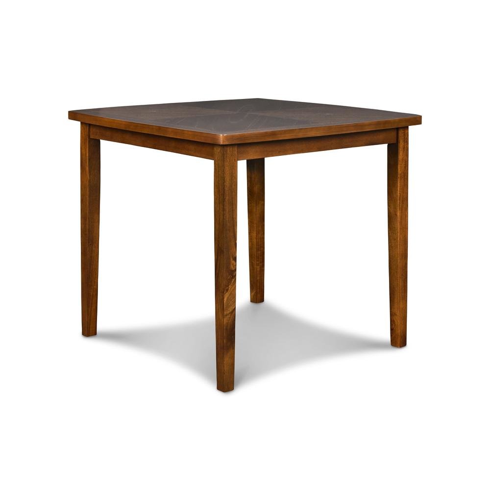 Brown Wood Counter Height 5 Piece Dining Table Set for 4 with Chairs