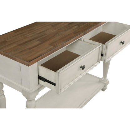 White Rustic Sideboard Solid Wood Vintage Console Table With Drawers