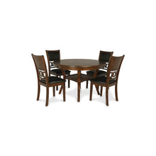 Warm Brown Solid Wood Dining Table with 4 Chairs, 47" Round Table with Storage